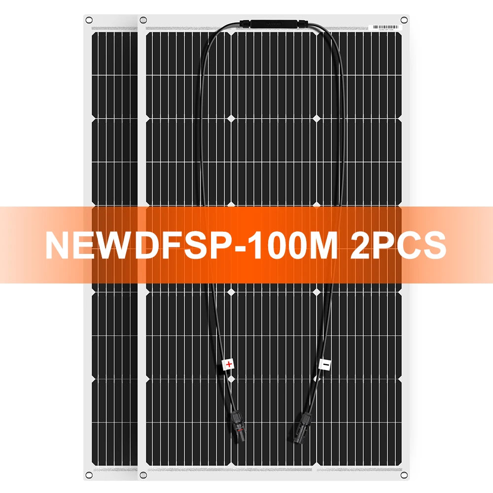DOKIO Flexible Solar Panel 100W - Monocrystalline Silicon, 18V - Idéal pour Camping RV - BLACKBEARD OUTDOOR INDUSTRIES