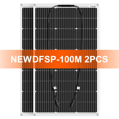DOKIO Flexible Solar Panel 100W - Monocrystalline Silicon, 18V - Idéal pour Camping RV - BLACKBEARD OUTDOOR INDUSTRIES