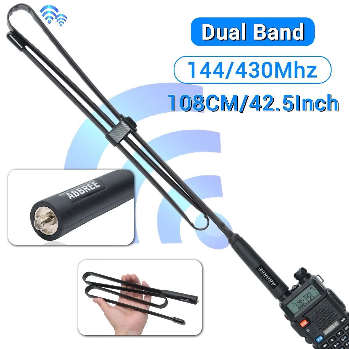 Antenne Tactique Pliable ABBREE AR-152A SMA-Female – VHF/UHF 144/430MHz – Pour Radios Baofeng / UV-5R / UV-82 / UV-13 PRO / Quansheng K5 - BLACKBEARD OUTDOOR INDUSTRIES