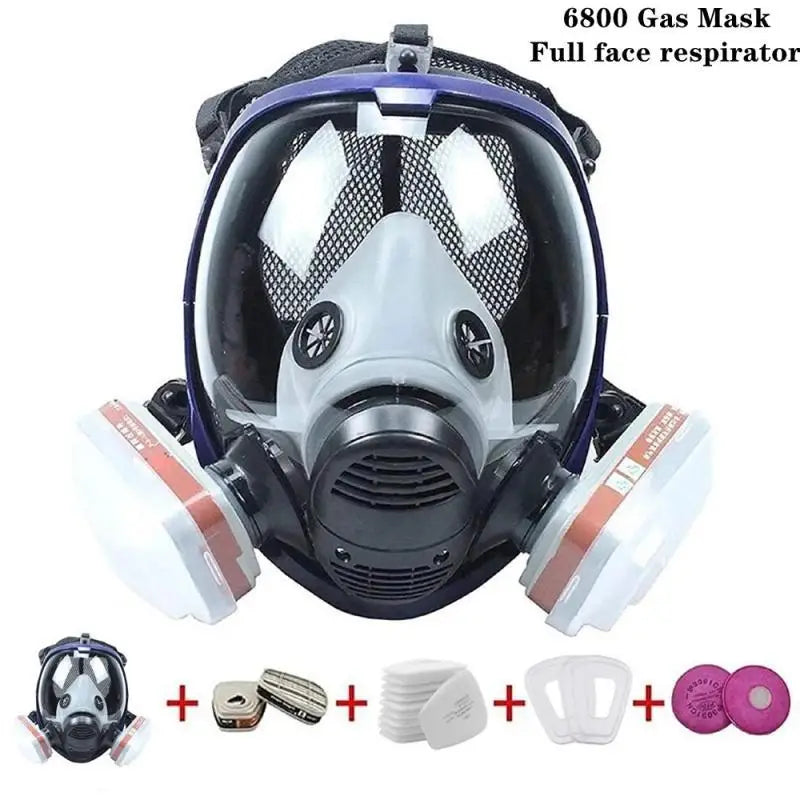 Masque à Gaz Chimique 6800 — Respirateur Anti-poussière et Anti-buée avec Filtres pour Gaz Organiques, Gaz Acides, Ammoniac et Soudure - BLACKBEARD OUTDOOR INDUSTRIES