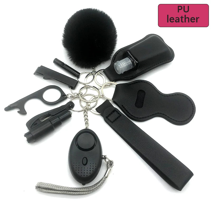 Kit porte-clés de sécurité femme 10 pièces avec dragonne