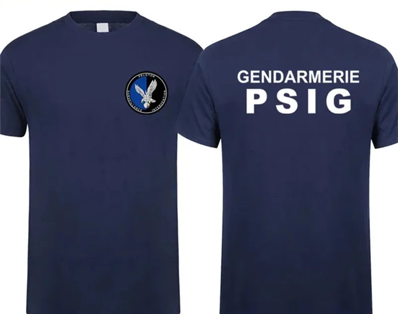 T-Shirt Gendarmerie Française PSIG Homme – Coton, Manches Courtes, Col Rond - BLACKBEARD OUTDOOR INDUSTRIES