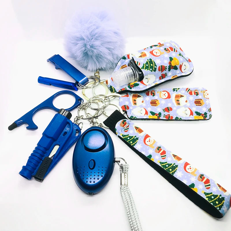 Kit porte-clés de sécurité femme 10 pièces avec dragonne