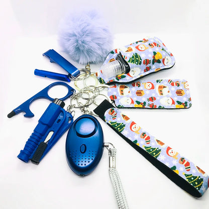 Kit porte-clés de sécurité femme 10 pièces avec dragonne