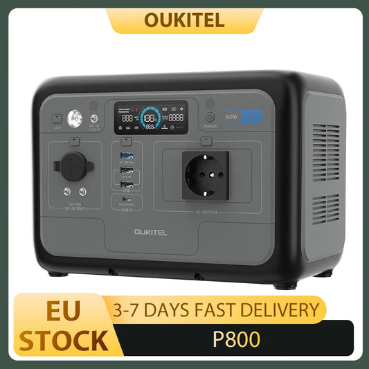 OUKITEL P800 Portable Power Station, 512Wh 800W LiFePO4 Backup Battery with AC + DC Fast Charging Solar Generator for Outdoor BLACKBEARD OUTDOOR INDUSTRIES