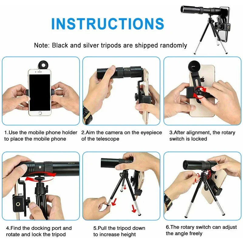 Monoculaire Haute Définition 10-300x40 avec Prismes BAK4 – Télescope Professionnel Portable Zoom Longue Portée 4K pour Camping, Observation et Aventures Extérieures - BLACKBEARD OUTDOOR INDUSTRIES