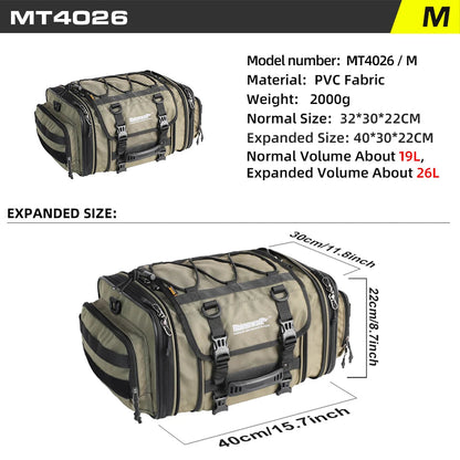 sacoche de voyage pour moto Rhinowalk 19L / 80L Ma boutique