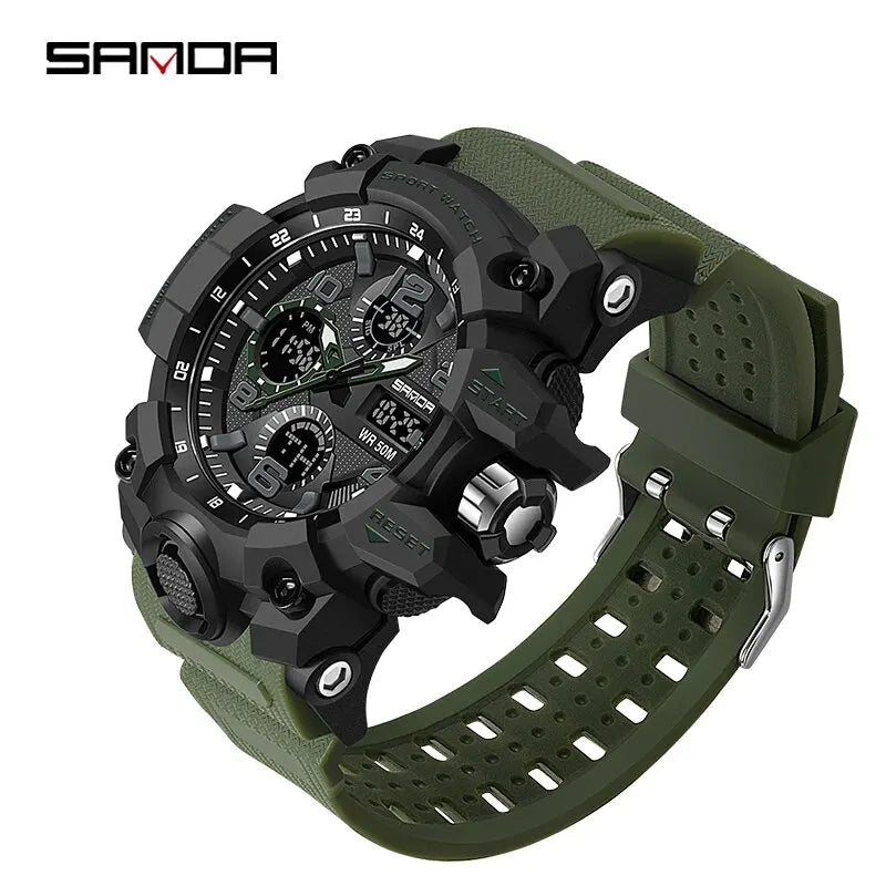 Montre militaire homme SANDA 6021 à double affichage