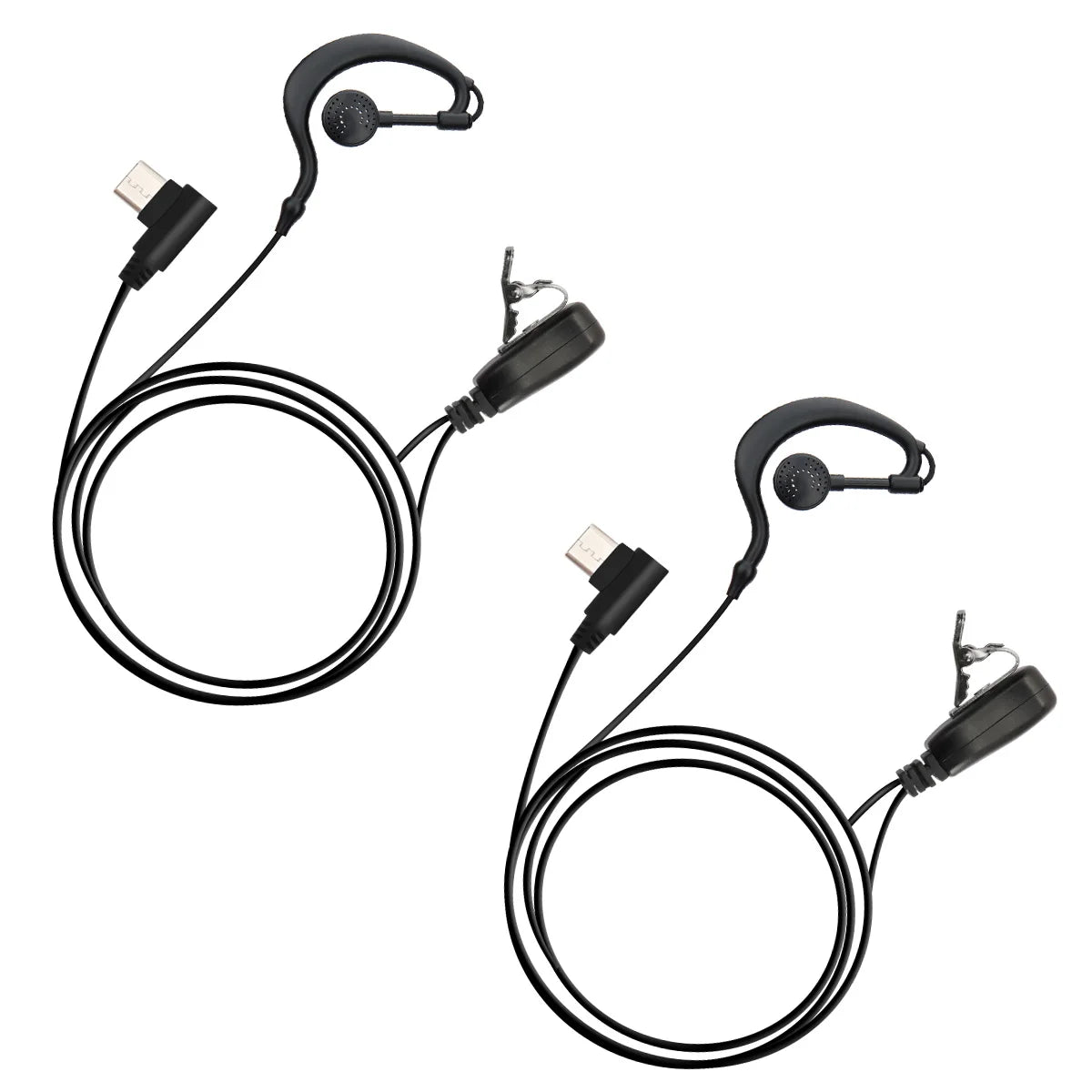 Oreillette USB-C PTT avec Embout Rotatif 360° – Radio PoC Réseau Zello, Compatible GP-268 / GP-298