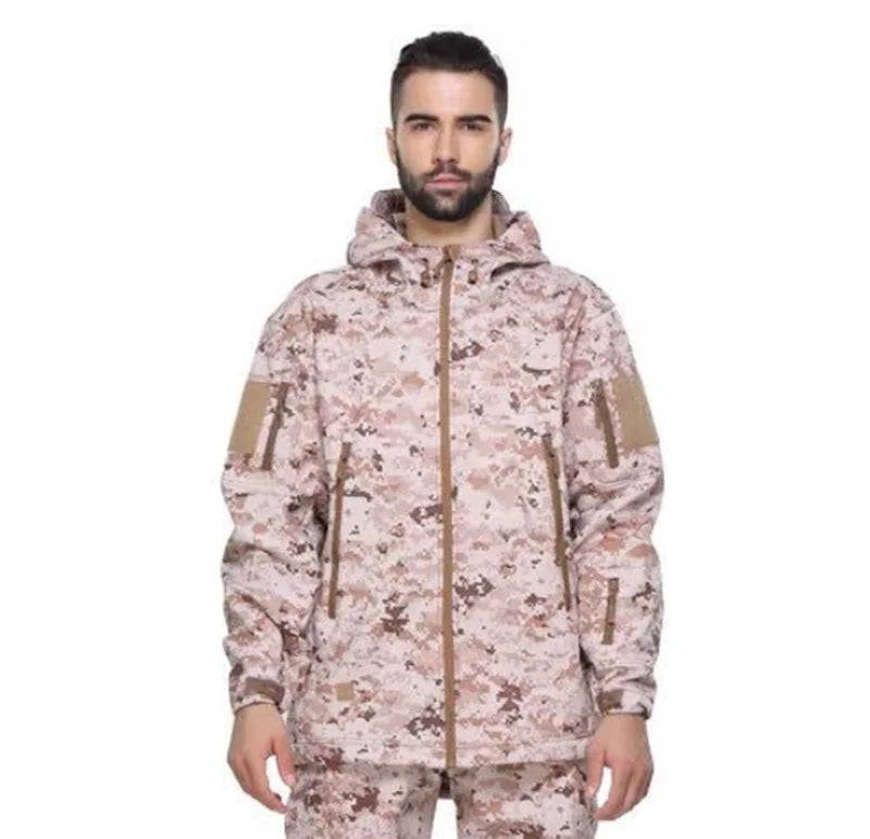 Veste tactique softshell femme à capuche, doublée polaire, camouflage ou unie