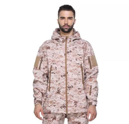 Veste tactique softshell femme à capuche, doublée polaire, camouflage ou unie