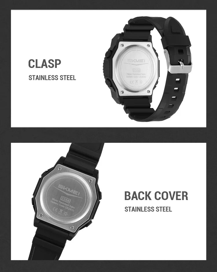 Montre Digitale Sportive Homme SKMEI 2358 – Énergie Solaire, Étanche 5Bar, Chronographe - BLACKBEARD OUTDOOR INDUSTRIES