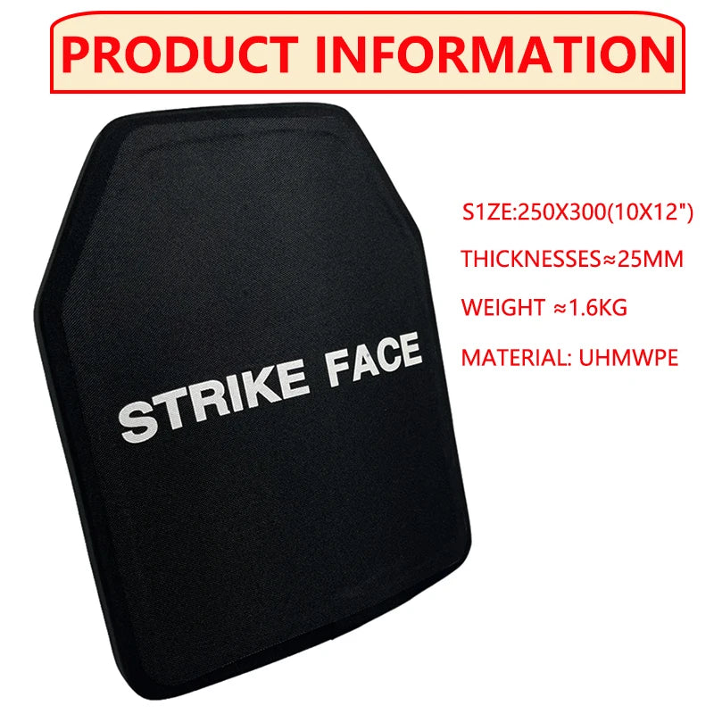 Plaque de Protection Balistique UHMWPE - 25x30cm, Légère