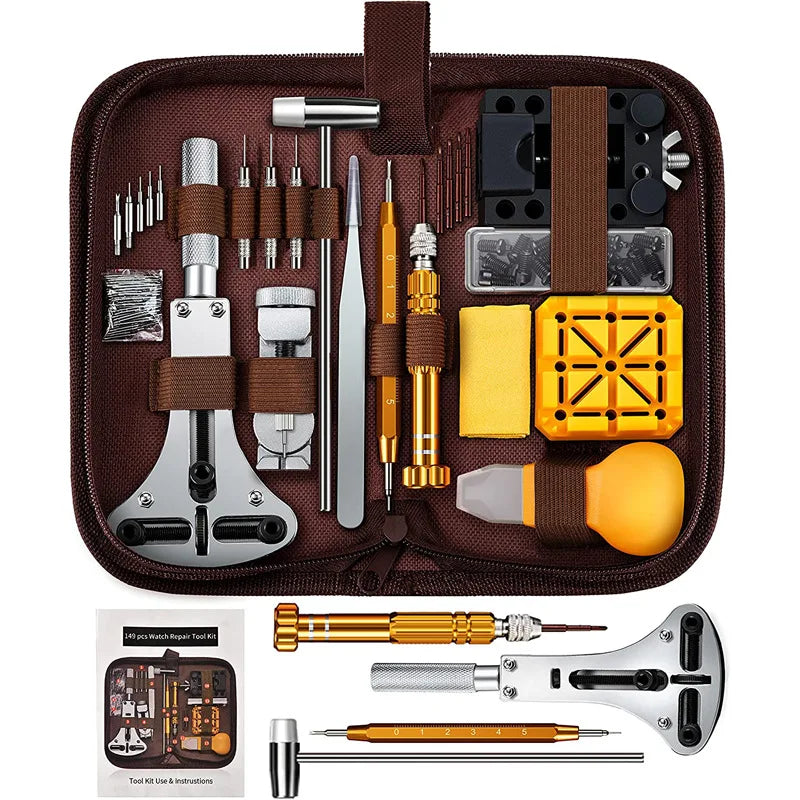 Kit d'Outils de Réparation de Montres - Outils de Remplacement de Piles, Retrait de Maillons, Ouvre-Boîtier, Gants Antistatiques - BOXUEQI BLACKBEARD OUTDOOR INDUSTRIES