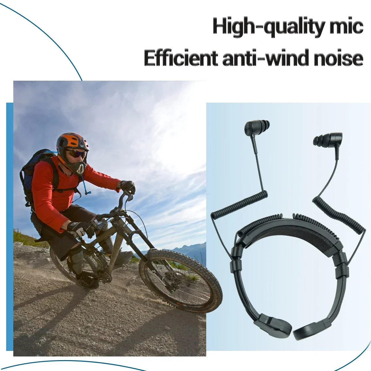 Micro-Gorge PTT Réglable Baofeng 2 Broches – Casque Talkie-Walkie Tactique