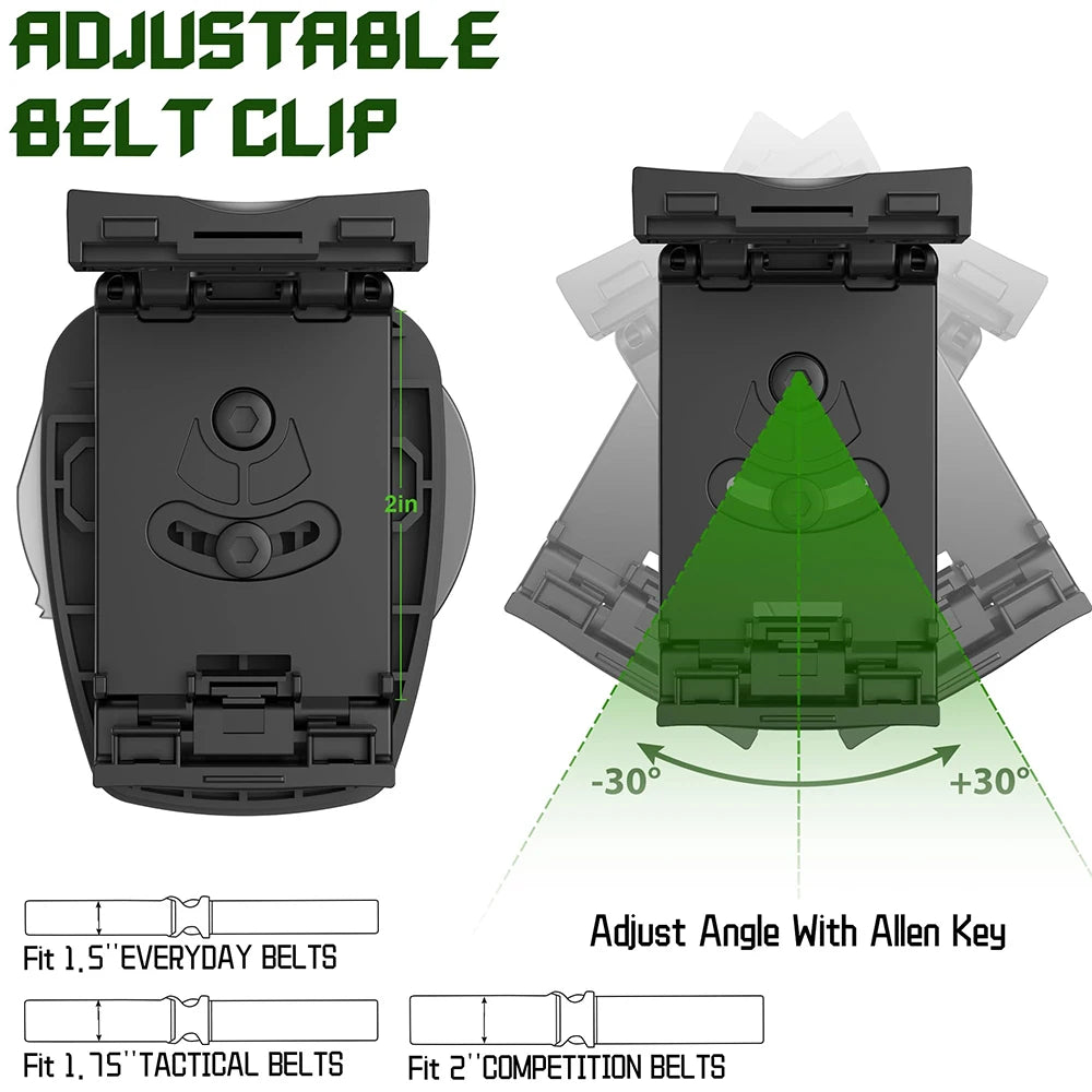 Étui Universel pour Menottes avec Ouverture Supérieure – Verrouillage Sécurisé et Clip Réglable à 60° pour Ceinture de 2 pouces - BLACKBEARD OUTDOOR INDUSTRIES