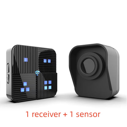 Detecteur de Mouvement Sans Fil 800 m – Alarme Perimetre Exterieur/Interieur, Capteur PIR Etanche, Extensible jusqu'a 4 Capteurs, CE/FCC
