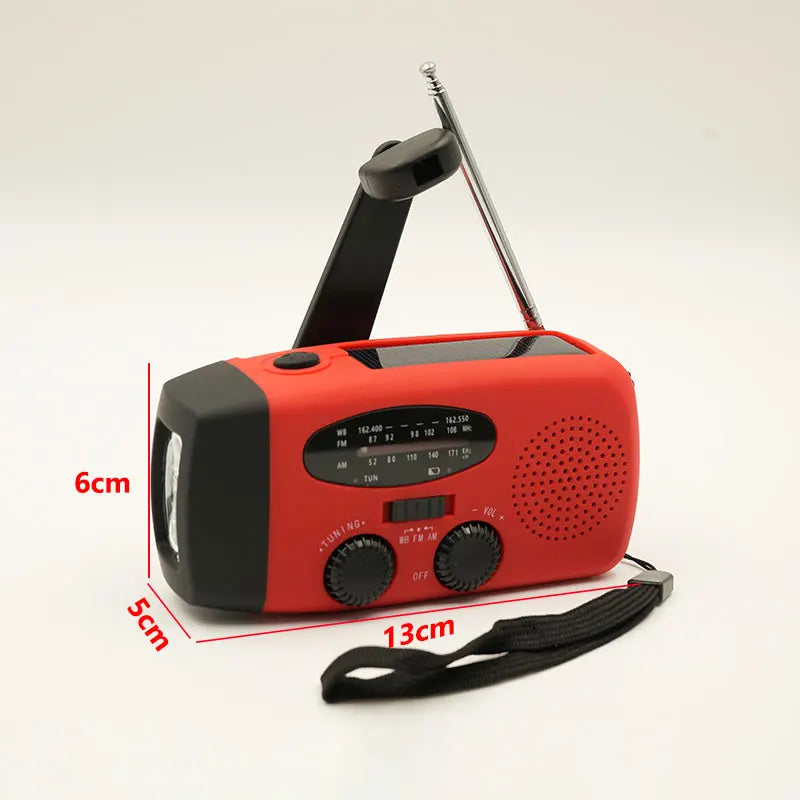 Radio Portable d'Urgence Rechargeable 2000mAh – Radio Solair, Manivelle et USB avec Flashlight, Radio AM/FM/SW, Radio Météo pour Survie, Batterie Rechargeable et Chargeur de Secours - BLACKBEARD OUTDOOR INDUSTRIES