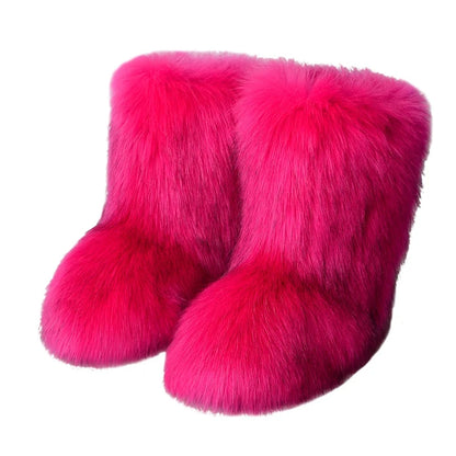 Bottes d’hiver femme fourrées en fausse fourrure