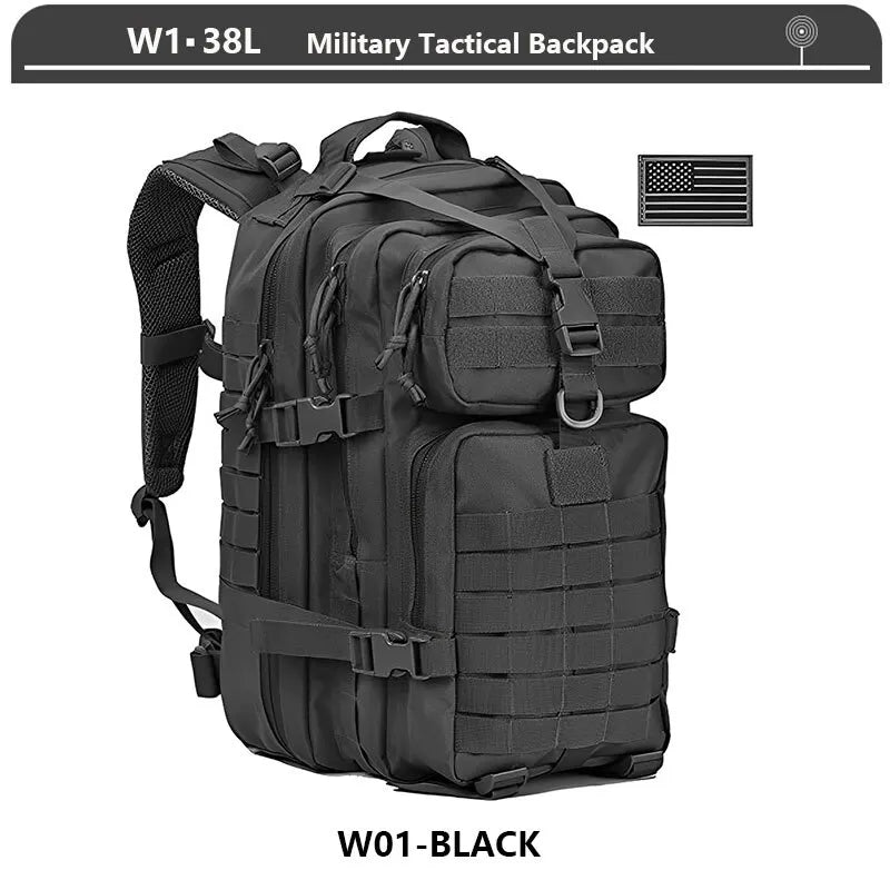 Sac à Dos Tactique 3 Jours – 38/45L | Imperméable, Résistant, Molle | Randonnée, Militaire, Survie - BLACKBEARD OUTDOOR INDUSTRIES