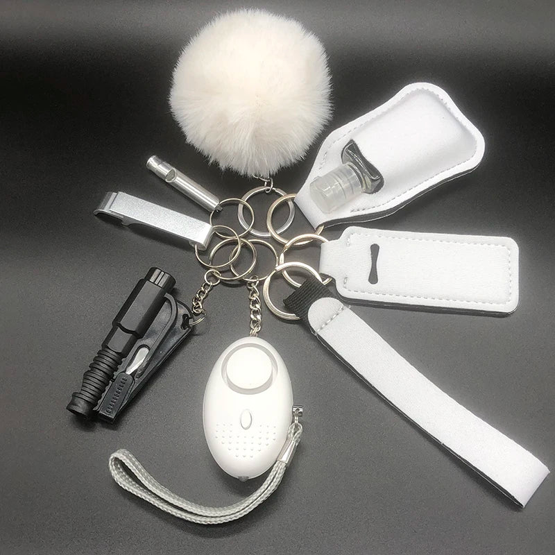 Porte-Clés de Défense Personnelle pour Femme – Alarme Intégrée, Boucle O, Multicolore