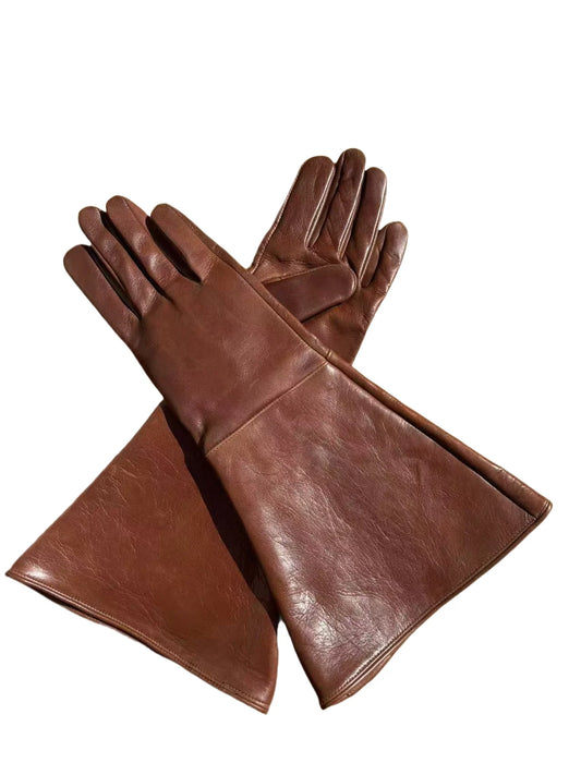 Gants de Moto Hiver Police Canadienne – Cuir Tactile Marron | S à XXL