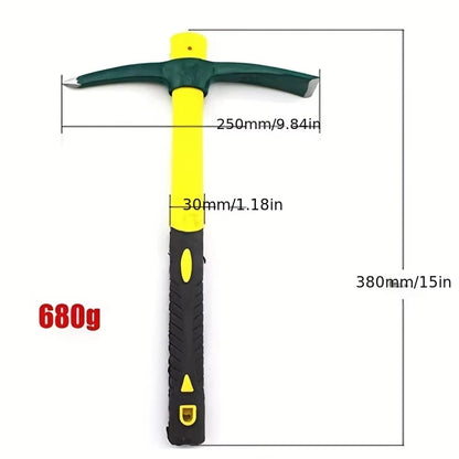 Pioche de randonnée multifonction en acier – Légère et compacte, houe creuse de jardin avec manche en bois - BLACKBEARD OUTDOOR INDUSTRIES