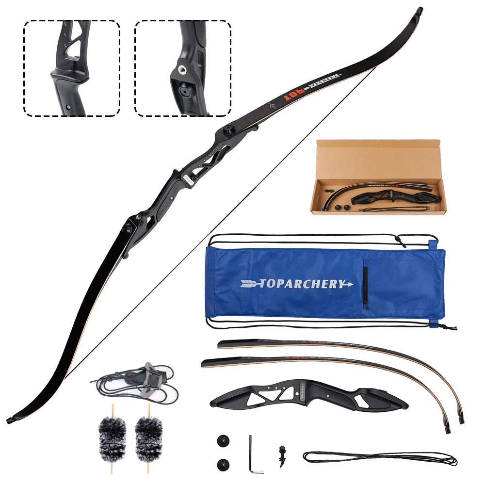 56" Archery Recurve Hunting Bow 30-50lbs Outdoor Hunting Take-down Bow for Right-handed Powerful Shooting Target Practice Bow BLACKBEARD OUTDOOR INDUSTRIES