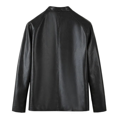 Veste homme slim en simili cuir noir
