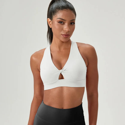 Brassière de Sport Femme – Agrafes Dos, Coussinet Amovible, Séchage Rapide, Anti-Chocs Yoga