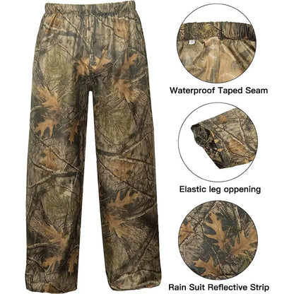 Ensemble Pluie Tactique Camouflage 2 Pièces — Poncho + Pantalon Imperméable | Chasse, Moto, Randonnée | S à XXL - BLACKBEARD OUTDOOR INDUSTRIES