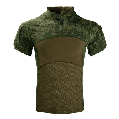 T-Shirt Tactique Combat Homme – Manches Courtes, Camouflage Multicam | Chasse & Airsoft