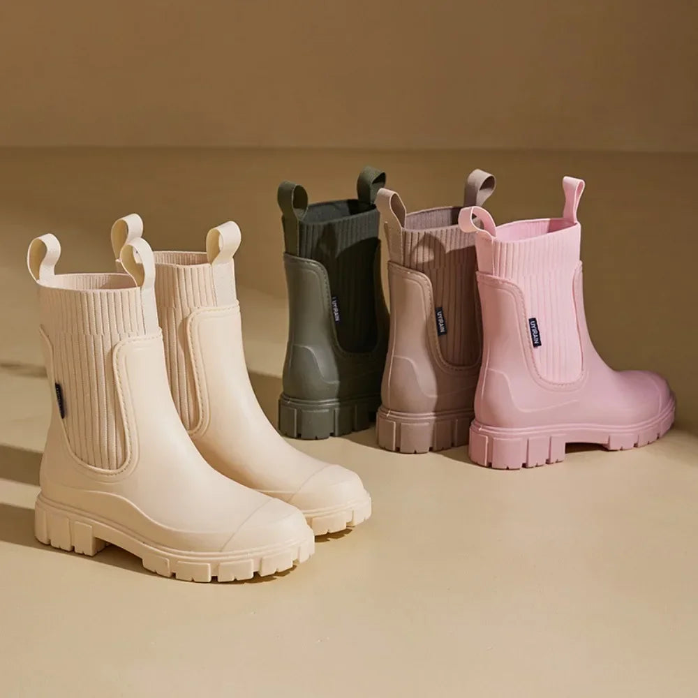 Bottes de pluie imperméables femme - Chelsea mi-mollet