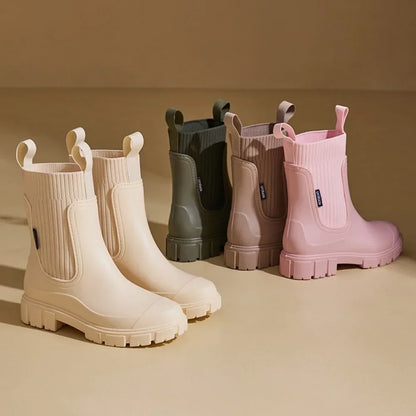 Bottes de pluie imperméables femme - Chelsea mi-mollet