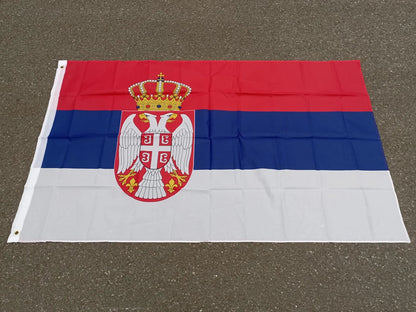 Drapeau de la Serbie 90x150 cm - Bannière en Polyester Suspendue et Flottante SRB RS Republika Serbja BLACKBEARD OUTDOOR INDUSTRIES