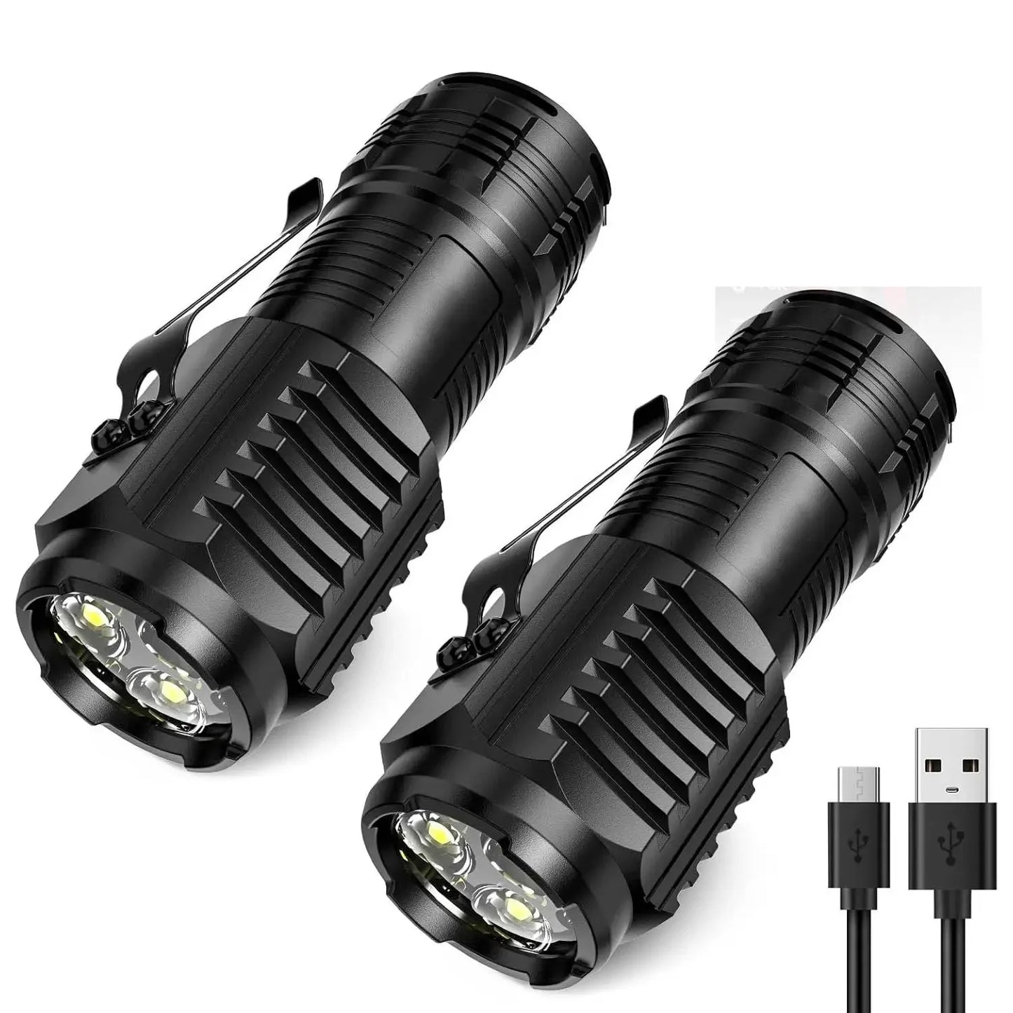 Mini Lampe Torche LED – 3 LEDs Triple Puce, 5 Modes, Rechargeable USB-C, Étanche EDC