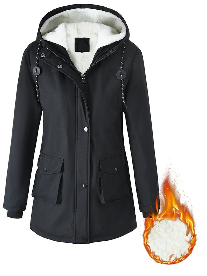 Parka longue femme à capuche – Doublure sherpa et coupe oversize