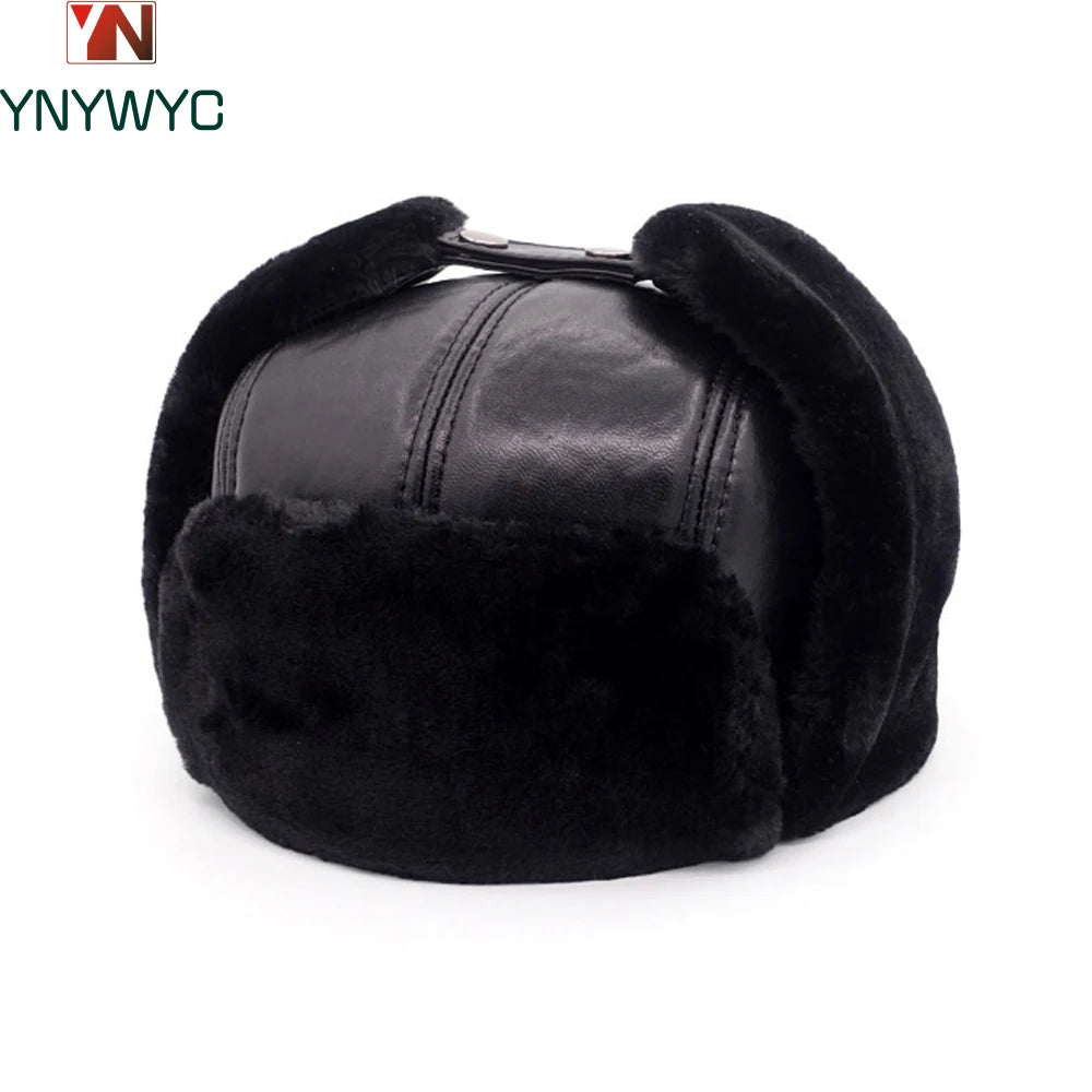 Casquette Bombardier Homme en Véritable Cuir de Mouton – Hiver – Style Russe Élégant - BLACKBEARD OUTDOOR INDUSTRIES