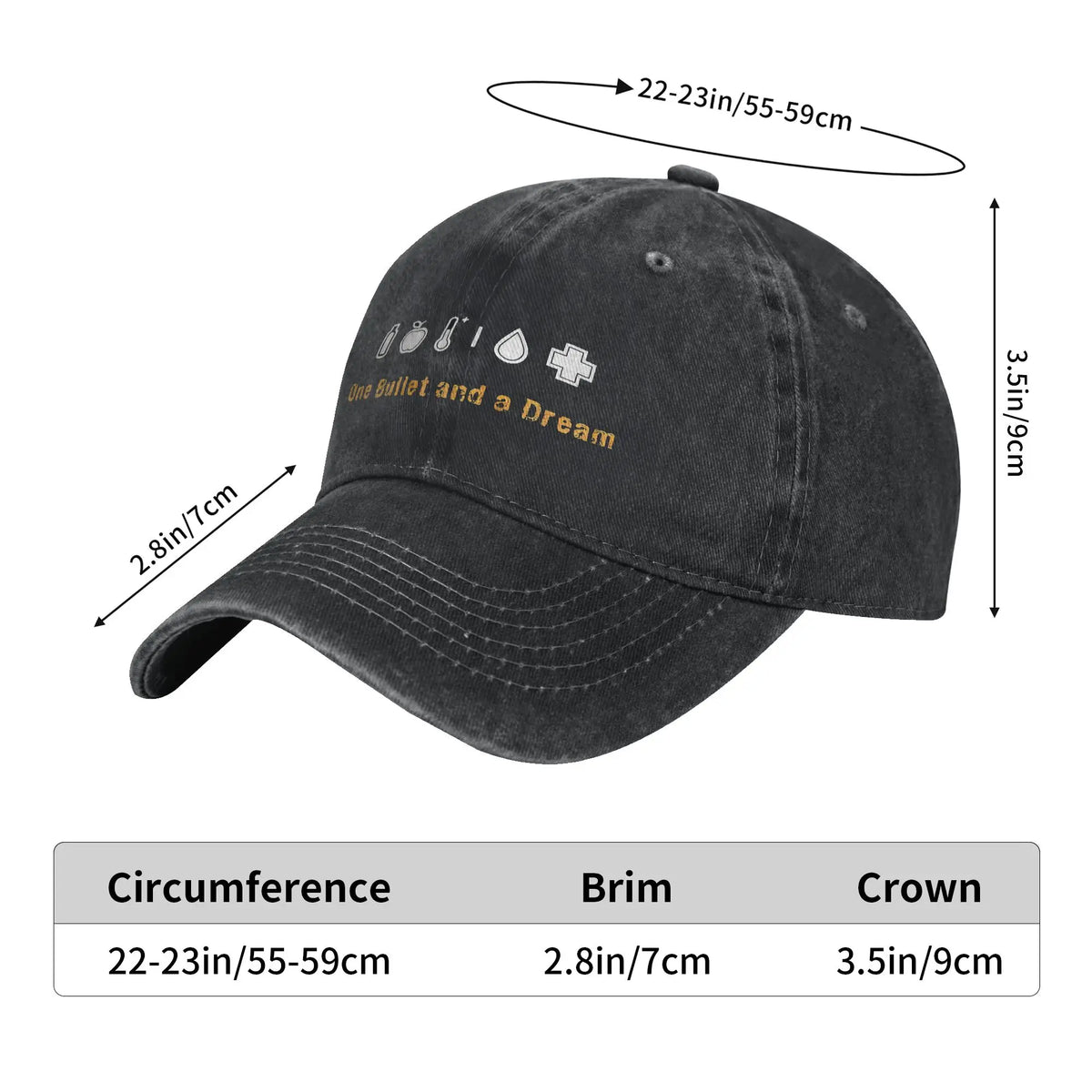 Casquette Baseball DayZ « One Bullet and a Dream » – Snapback Coton Unisexe | Protection Solaire Outdoor | Cadeau Gamer