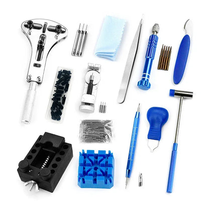 Kit de Réparation de Montres 185 Pièces - Outils Professionnels pour Remplacement de Batterie, Démontage de Maillons, Retrait du Fond de Boîtier, Outils à Barres et plus - BLACKBEARD OUTDOOR INDUSTRIES
