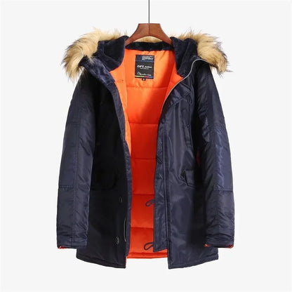 Parka homme longue à capuche pour l’hiver