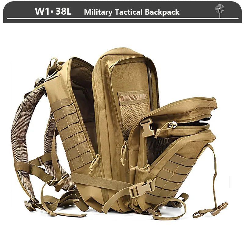 Sac à Dos Tactique 3 Jours – 38/45L | Imperméable, Résistant, Molle | Randonnée, Militaire, Survie - BLACKBEARD OUTDOOR INDUSTRIES
