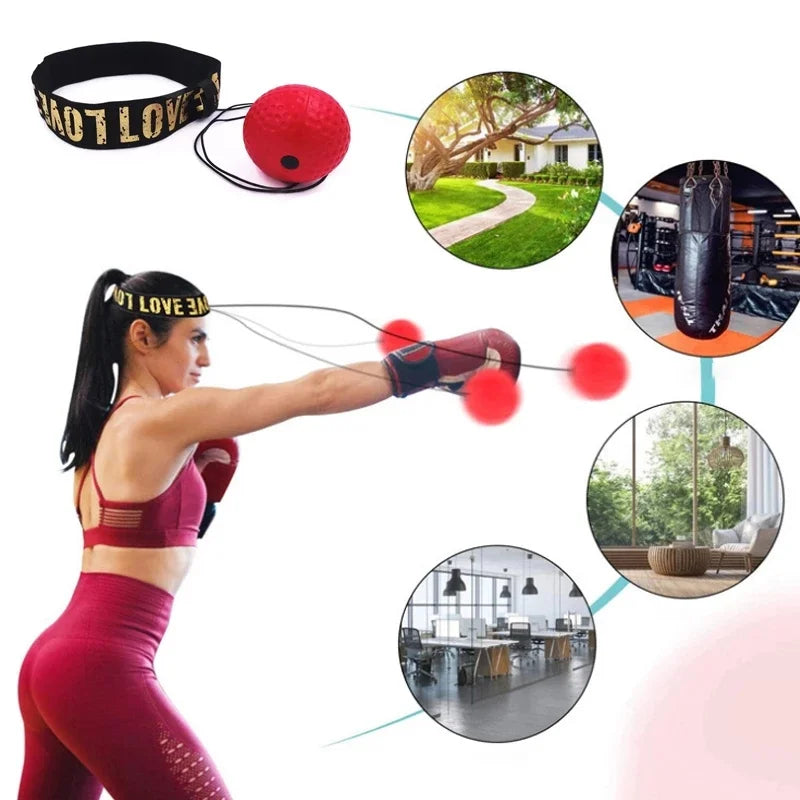 Speed Ball Boxe avec Bandeau Frontal – Entraînement Réflexes, Muay Thai, Sanda, MMA | Corde 90 cm | 4 Coloris - BLACKBEARD OUTDOOR INDUSTRIES