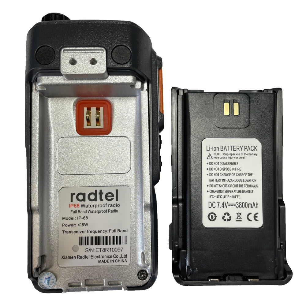 Talkie-Walkie Radtel IP68 – Radio Amateur Full Band 136-629 MHz, 199 Canaux, NOAA, Waterproof - BLACKBEARD OUTDOOR INDUSTRIES