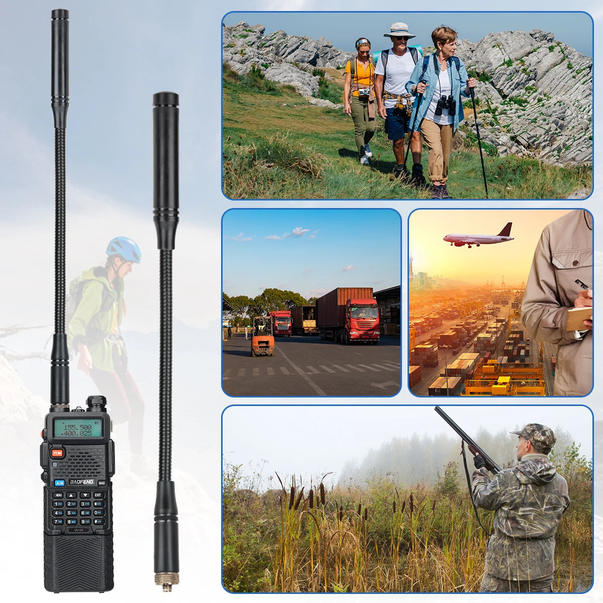 Antenne Gooseneck Tactique Baofeng UV-25 SMA-Femelle VHF/UHF – 5 dBi