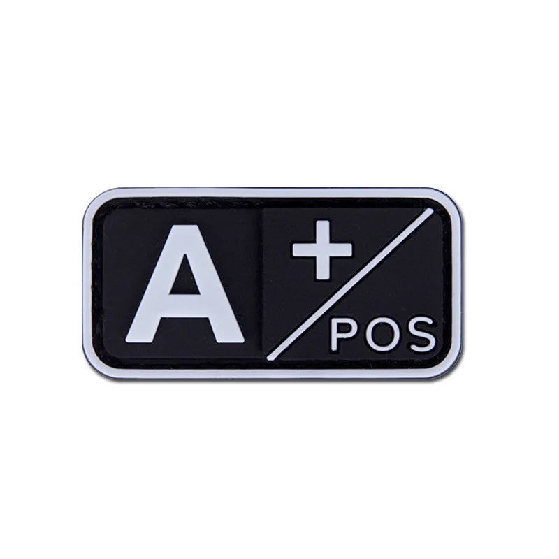 Patch Groupe Sanguin 3D PVC – A, B, AB, O | Rh+ & Rh- | Hook & Loop | Militaire, Airsoft, Tactique | 5×2,5 cm | 4 Coloris - BLACKBEARD OUTDOOR INDUSTRIES