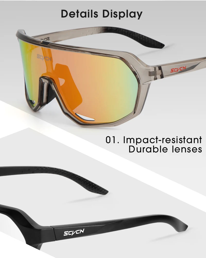 Lunettes de Vélo SCVCN UV400 - Lunettes de Sport pour Homme et Femme, Protection UV - BLACKBEARD OUTDOOR INDUSTRIES