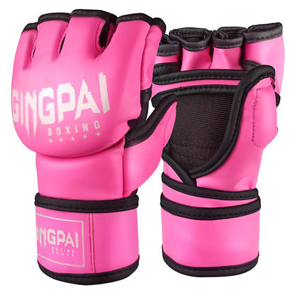 Mitaines MMA Sans Doigts Cuir PU – Gants Sac de Frappe / Kickboxing / Muay Thai – M & L - BLACKBEARD OUTDOOR INDUSTRIES