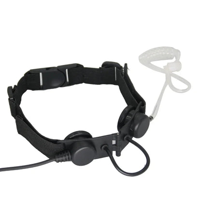 Micro Laryngophone Imperméable + PTT Doigt – Casque Tube Acoustique Talkie-Walkie BaoFeng, Kenwood, TYT