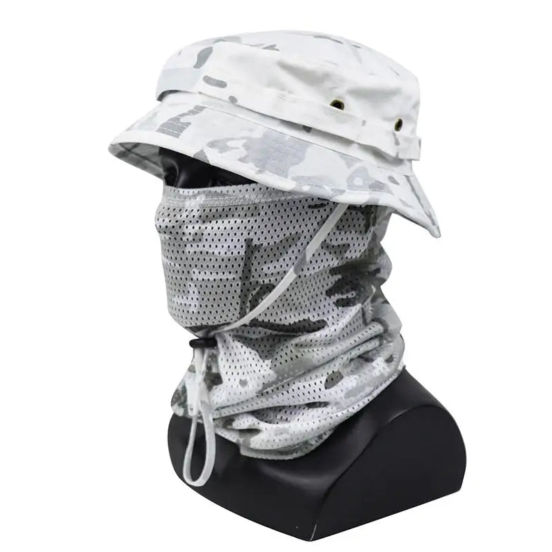 Bob Tactique Camouflage + Tour de Cou – Protection Solaire Outdoor Unisexe